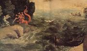 Tobias Verhaeght Detail of  Landscape with john the Evangelist Writing the Book of Revelation on the Island of Patmos oil painting